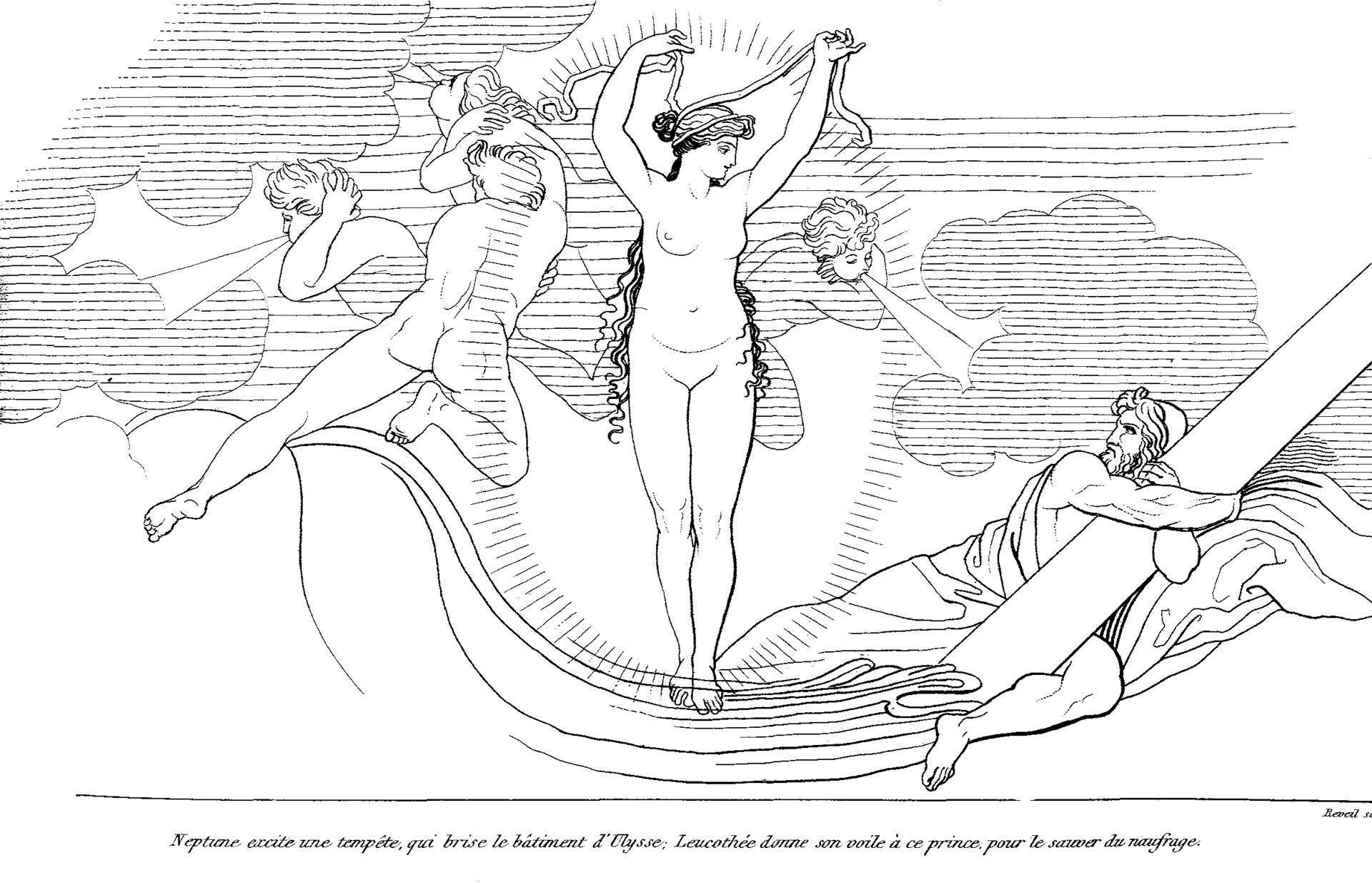 Leucothea Preserving Ulysses by John Flaxman